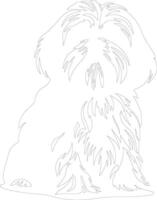 AI generated Lhasa Apso  outline silhouette vector