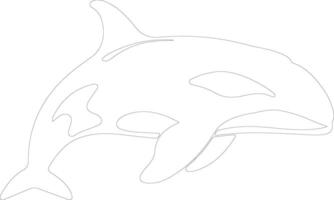 AI generated killer whale  outline silhouette vector