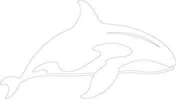 AI generated killer whale  outline silhouette vector