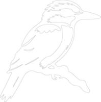 AI generated kookaburra  outline silhouette vector