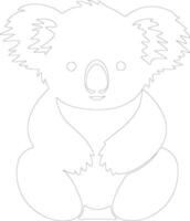 AI generated koala outline silhouette vector