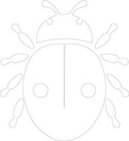 AI generated ladybug  outline silhouette vector