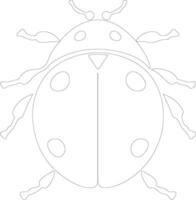 AI generated ladybug  outline silhouette vector