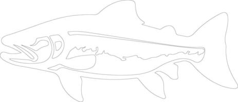 AI generated lake trout  outline silhouette vector