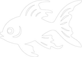 AI generated lanternfish  outline silhouette vector