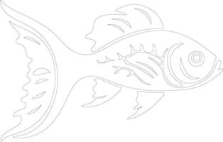 AI generated lanternfish  outline silhouette vector