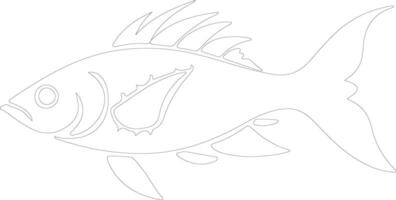 AI generated lanternfish  outline silhouette vector