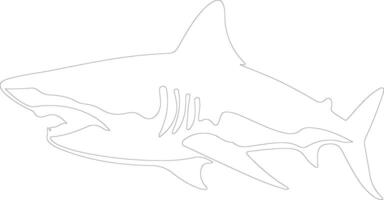 AI generated lemon shark  outline silhouette vector