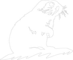 AI generated lemming  outline silhouette vector