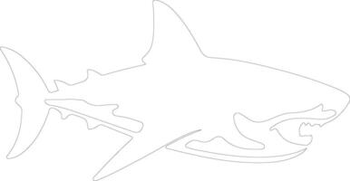 AI generated Megalodon  outline silhouette vector