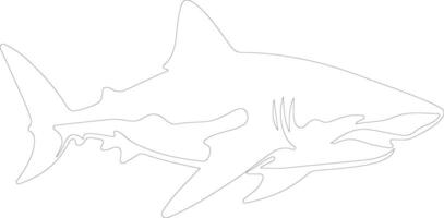 AI generated lemon shark  outline silhouette vector