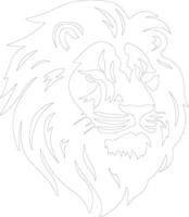 AI generated lion  outline silhouette vector