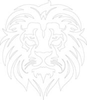 AI generated lion  outline silhouette vector