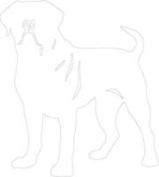 AI generated mastiff  outline silhouette vector