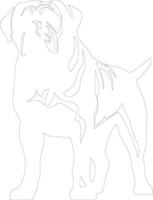 AI generated Mastiff  outline silhouette vector