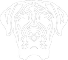 AI generated Mastiff  outline silhouette vector