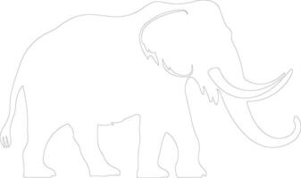 ai generado mastodonte contorno silueta vector