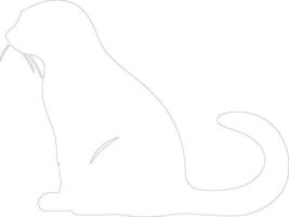 AI generated mink  outline silhouette vector