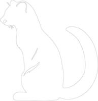AI generated mink  outline silhouette vector