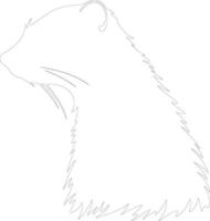 AI generated mink  outline silhouette vector