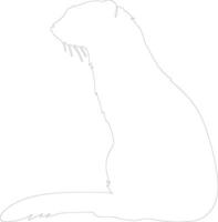 AI generated mink  outline silhouette vector