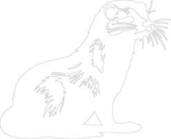 AI generated mink  outline silhouette vector