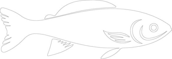 AI generated minnow  outline silhouette vector