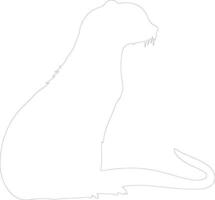 AI generated mink outline silhouette vector