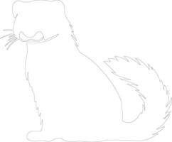 AI generated mink  outline silhouette vector