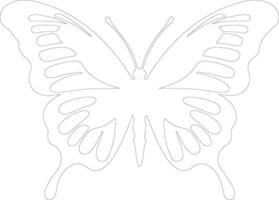 ai generado monarca mariposa contorno silueta vector