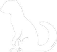 AI generated mongoose  outline silhouette vector