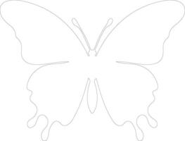 AI generated morpho butterfly  outline silhouette vector