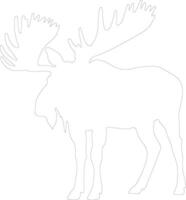 AI generated moose  outline silhouette vector
