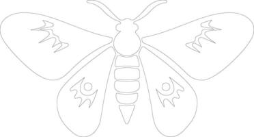 AI generated moth  outline silhouette vector