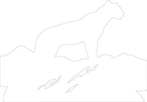 AI generated mountain lion  outline silhouette vector