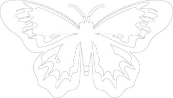 AI generated moth  outline silhouette vector