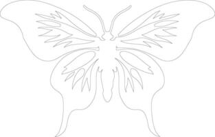 AI generated moth  outline silhouette vector