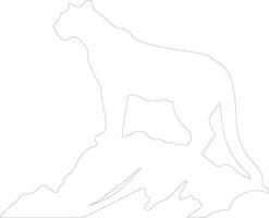 AI generated mountain lion  outline silhouette vector