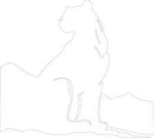 AI generated mountain lion  outline silhouette vector