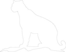 AI generated mountain lion  outline silhouette vector