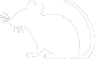 AI generated mouse  outline silhouette vector