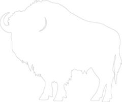 AI generated musk ox  outline silhouette vector