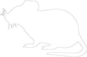 AI generated mouse  outline silhouette vector