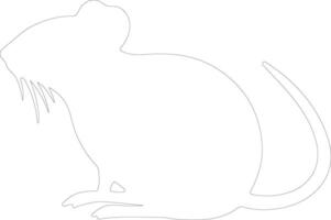 AI generated mouse  outline silhouette vector