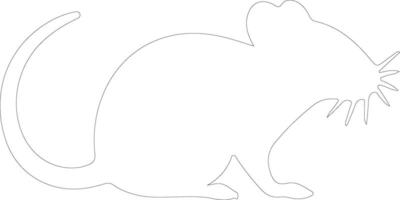 AI generated mouse  outline silhouette vector