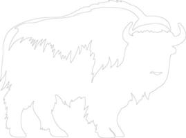 AI generated musk ox  outline silhouette vector