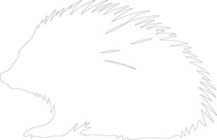 AI generated North American porcupine  outline silhouette vector