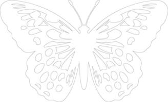 AI generated Oregon silverspot butterfly outline silhouette vector