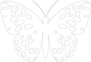 AI generated Oregon silverspot butterfly  outline silhouette vector