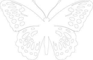 AI generated Oregon silverspot butterfly  outline silhouette vector